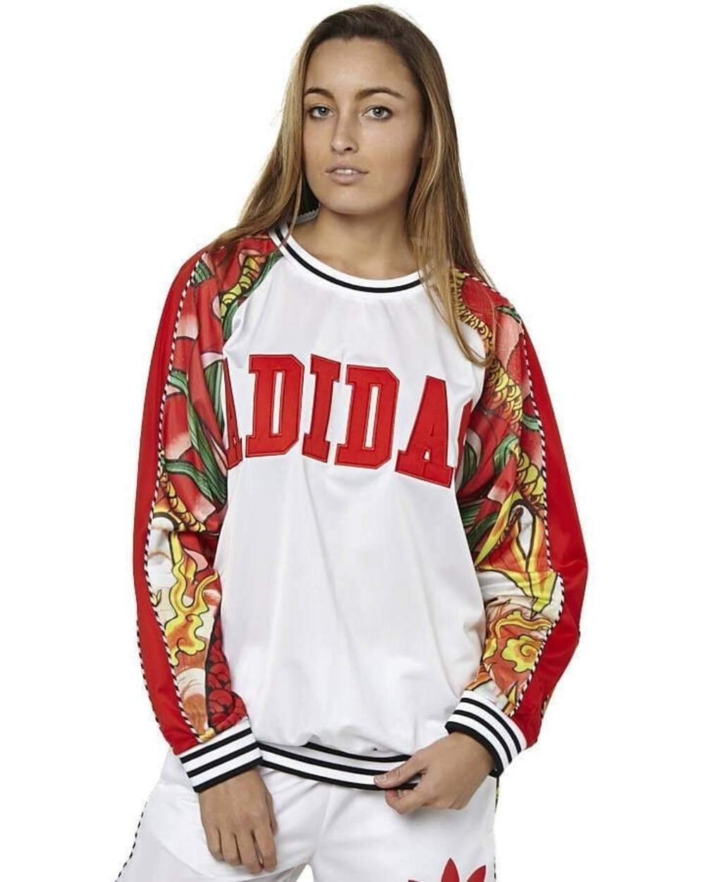 Adidas x Rita Ora Dragon Print Crewneck Sweater US S EU 36 Womens White Archive